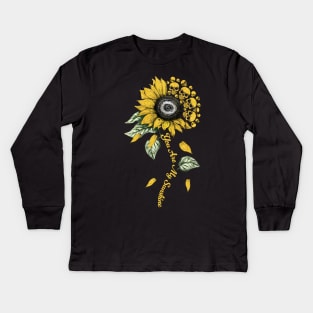 Skull Sunflower You Are My Sunshine Kids Long Sleeve T-Shirt